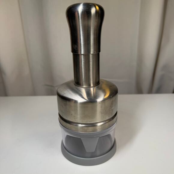 Norpro Stainless Steel Hand Food Chopper Rotating Blade Mini Mincer w/ Container - Picture 4 of 9